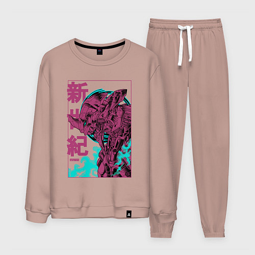 Мужской костюм Евангелион eva-01 neon genesis / Пыльно-розовый – фото 1