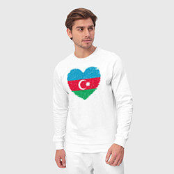 Костюм хлопковый мужской Сердце Азербайджана, цвет: белый — фото 2