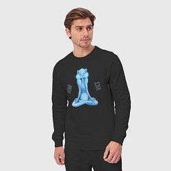 Костюм хлопковый мужской Медитирующий кролик, цвет: черный — фото 2
