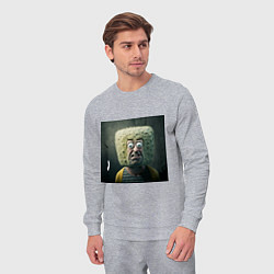 Костюм хлопковый мужской Человек-квадратная голова, цвет: меланж — фото 2