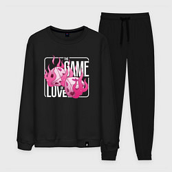 Костюм хлопковый мужской The game of love, цвет: черный
