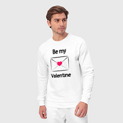 Костюм хлопковый мужской Be my valentine - валентинка, цвет: белый — фото 2