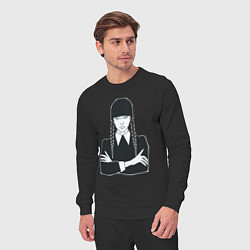 Костюм хлопковый мужской Wednesday Addams портрет, цвет: черный — фото 2