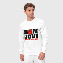Костюм хлопковый мужской Bon Jovi band, цвет: белый — фото 2