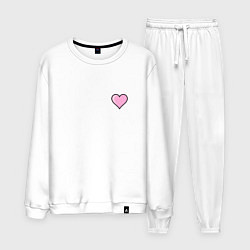 Костюм хлопковый мужской Влюбленное сердце - мини, цвет: белый