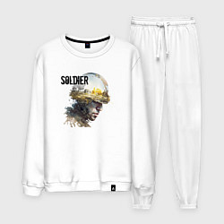 Костюм хлопковый мужской Soldier, цвет: белый