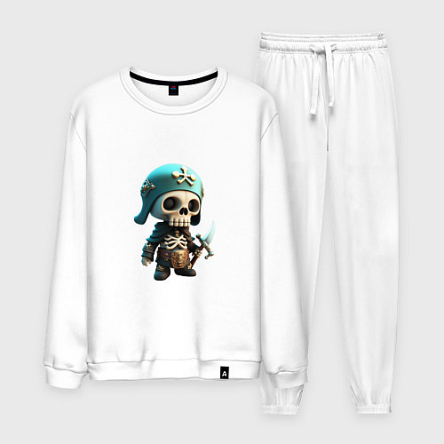 Мужской костюм Воин скелетон / Белый – фото 1