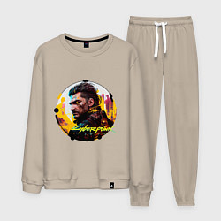 Костюм хлопковый мужской Cyberpunk, Luxury agario style, цвет: миндальный