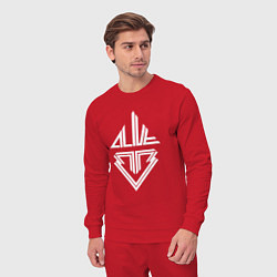 Костюм хлопковый мужской Big bang white logo, цвет: красный — фото 2