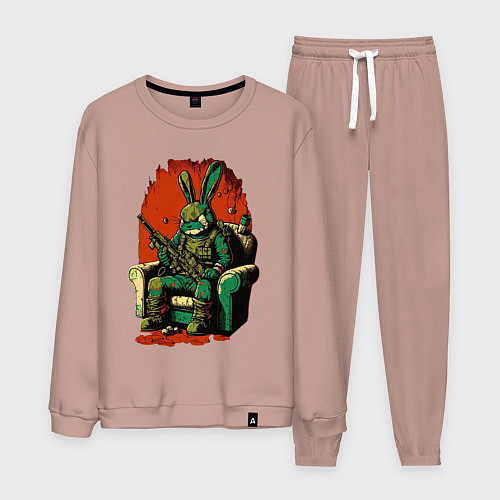 Мужской костюм Диванные войска заяц / Пыльно-розовый – фото 1