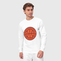 Костюм хлопковый мужской Love basketball, цвет: белый — фото 2