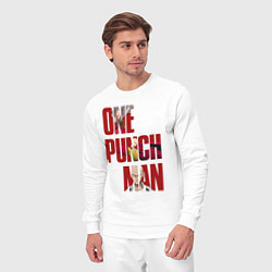 Костюм хлопковый мужской Ванпанчмен Сайтама, цвет: белый — фото 2