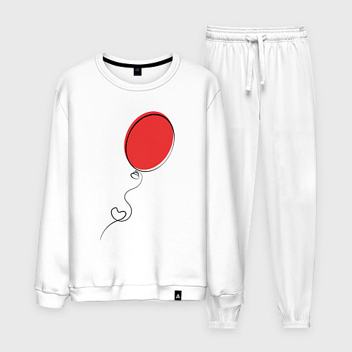 Мужской костюм Красный воздушный шарик с сердцем / Белый – фото 1