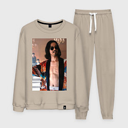 Костюм хлопковый мужской Алиса в Пограничье- Шляпник, цвет: миндальный