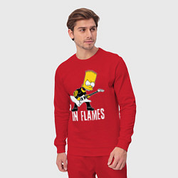 Костюм хлопковый мужской In Flames Барт Симпсон рокер, цвет: красный — фото 2