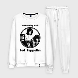 Костюм хлопковый мужской Led Zeppelin retro, цвет: белый