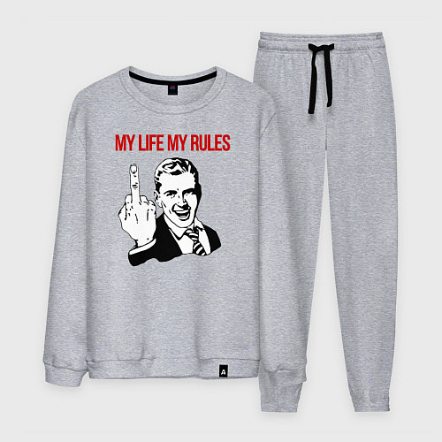 Мужской костюм Моя жизнь - мои правила / Меланж – фото 1