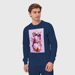 Костюм хлопковый мужской Восемь из цветов, цвет: тёмно-синий — фото 2