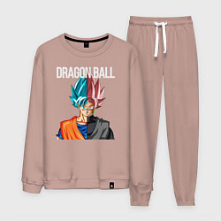 Костюм хлопковый мужской Dragon ball Гоку, цвет: пыльно-розовый