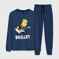 Костюм хлопковый мужской Skillet Барт Симпсон рокер, цвет: тёмно-синий