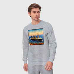 Костюм хлопковый мужской Титаник в стиле Ван Гога, цвет: меланж — фото 2