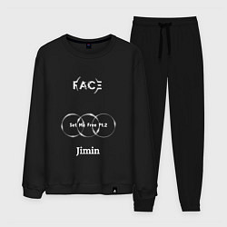 Костюм хлопковый мужской JIMIN FACE Set Me Free, цвет: черный