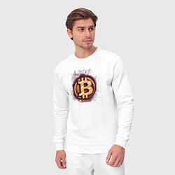 Костюм хлопковый мужской Биткоин монетка, цвет: белый — фото 2