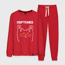Костюм хлопковый мужской Deftones rock cat, цвет: красный