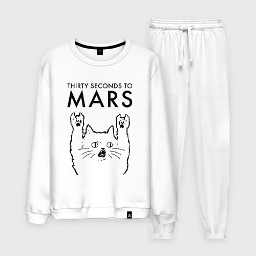 Мужской костюм Thirty Seconds to Mars - rock cat / Белый – фото 1