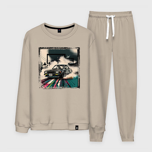 Мужской костюм JDM дрифт / Миндальный – фото 1