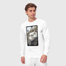 Костюм хлопковый мужской Санкт-Петербург котик, цвет: белый — фото 2