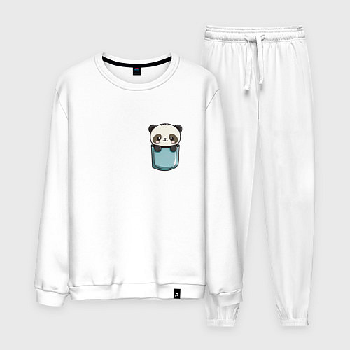 Мужской костюм Панда в кармашке / Белый – фото 1