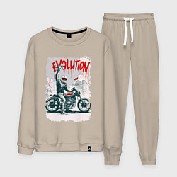Костюм хлопковый мужской Evolution - motorcycle, цвет: миндальный