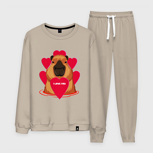Мужской костюм Капибара I love You / Миндальный – фото 1