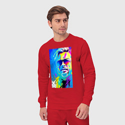 Костюм хлопковый мужской Brad Pitt - sketch - pop art, цвет: красный — фото 2