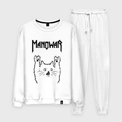 Костюм хлопковый мужской Manowar - rock cat, цвет: белый
