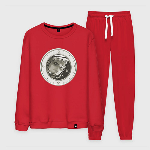 Мужской костюм Юрий Гагарин в иллюминаторе / Красный – фото 1