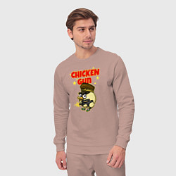 Костюм хлопковый мужской Chicken Gun - игра, цвет: пыльно-розовый — фото 2