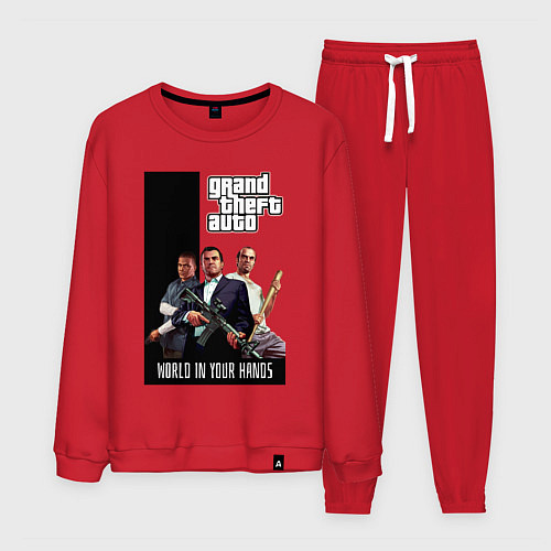 Мужской костюм Майкл, Франклин, Тревор из GTA / Красный – фото 1