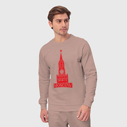 Костюм хлопковый мужской Kremlin Moscow, цвет: пыльно-розовый — фото 2