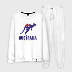 Костюм хлопковый мужской Австралийский кенгуру, цвет: белый