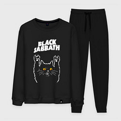 Костюм хлопковый мужской Black Sabbath rock cat, цвет: черный