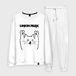 Костюм хлопковый мужской Linkin Park - rock cat, цвет: белый