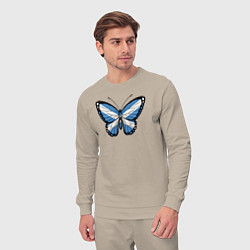 Костюм хлопковый мужской Шотландия бабочка, цвет: миндальный — фото 2