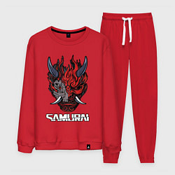 Костюм хлопковый мужской Samurai logo, цвет: красный