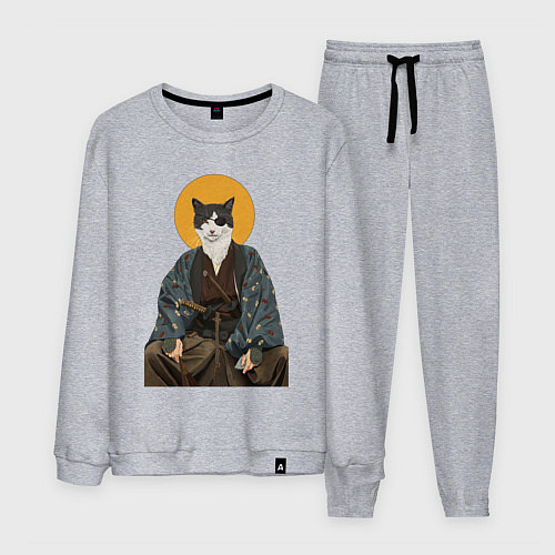 Мужской костюм Samurai one - eyed cat / Меланж – фото 1
