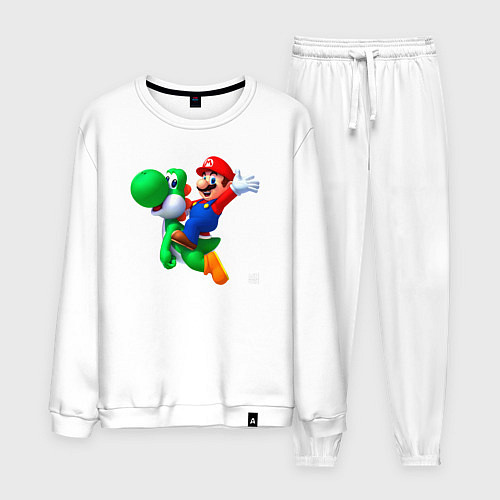 Мужской костюм Марио на Йоши / Белый – фото 1