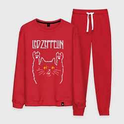 Костюм хлопковый мужской Led Zeppelin rock cat, цвет: красный