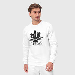 Костюм хлопковый мужской Chess play, цвет: белый — фото 2