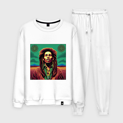 Мужской костюм Digital Art Bob Marley in the field / Белый – фото 1